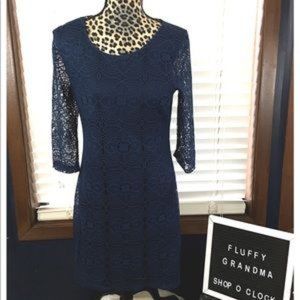 Ruby Rox Navy Lace Sheath Dress medium